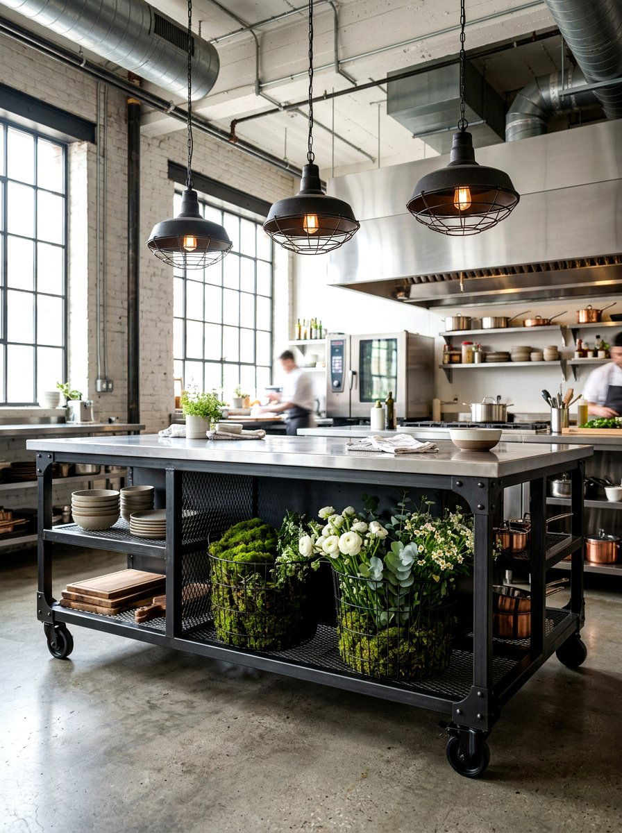 Industrial Metal Spring Island Accents