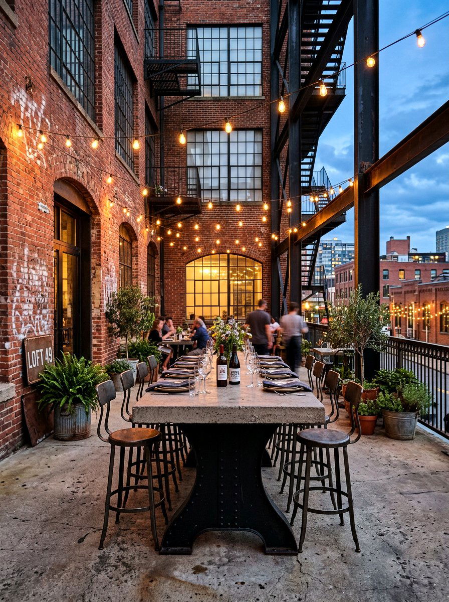 Industrial Outdoor Loft - 25 Spring Al Fresco Dining Ideas