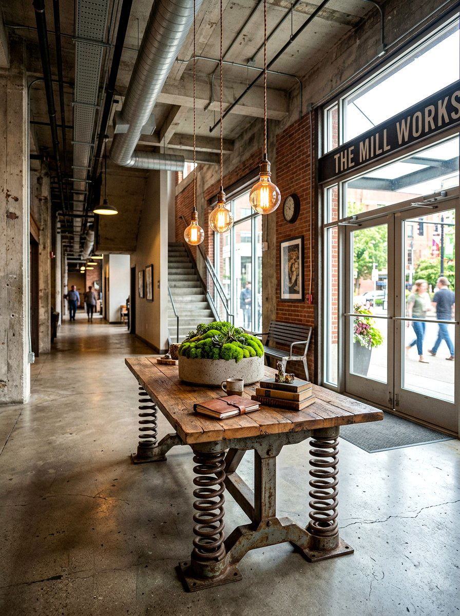 Industrial Spring Table - 25 Spring Foyer Table Decor Ideas
