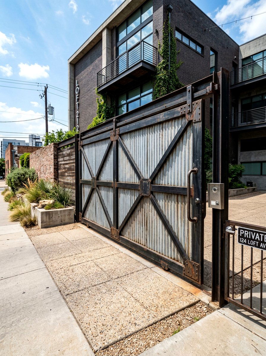 Industrial Style Driveway Gate - 25 Spring Driveway Gate Ideas