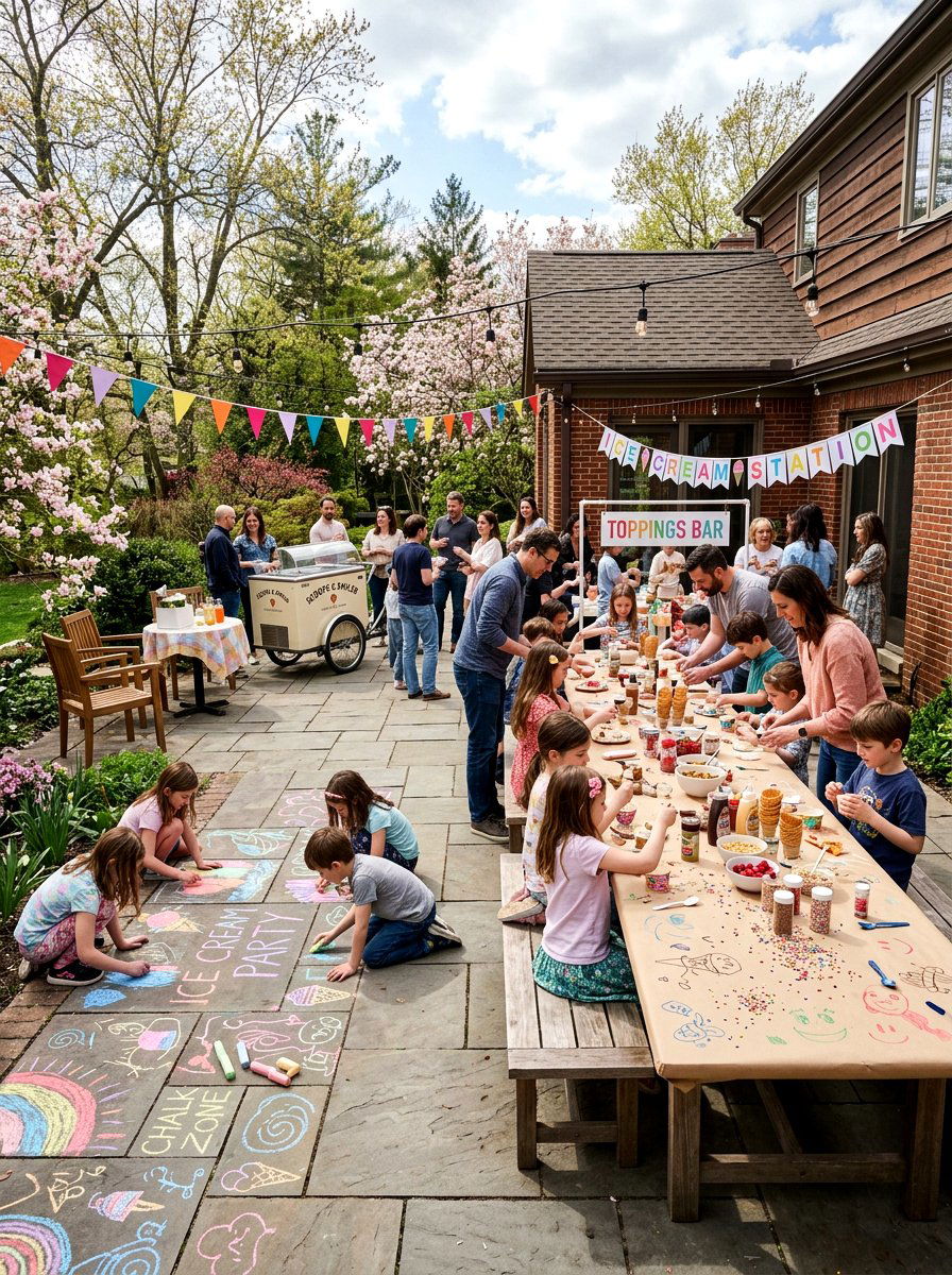 Interactive Ice Cream Party - 25 Spring Ice Cream Social Decor Ideas