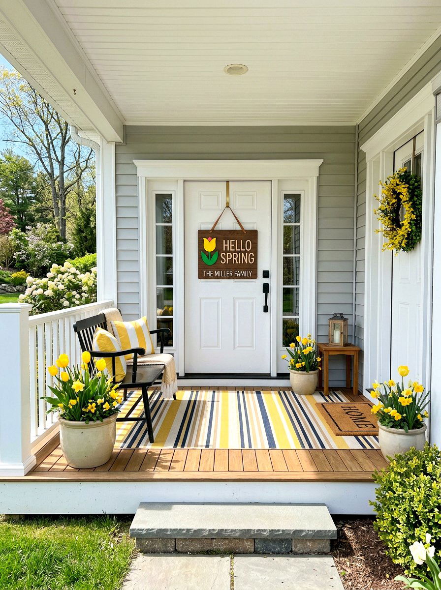 Interchangeable Seasonal Sign - 25 Spring Welcome Sign Ideas