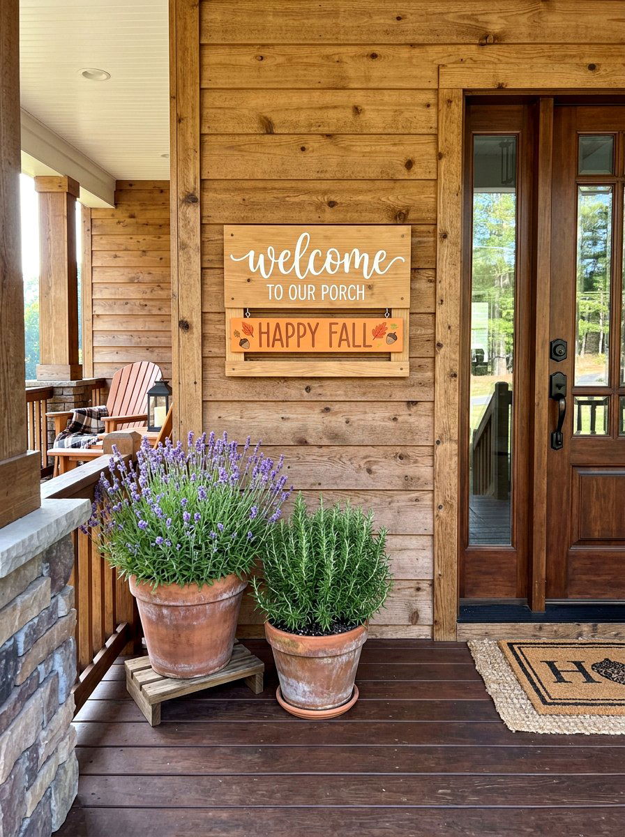 Interchangeable seasonal sign - 25 Spring Porch Sign Ideas
