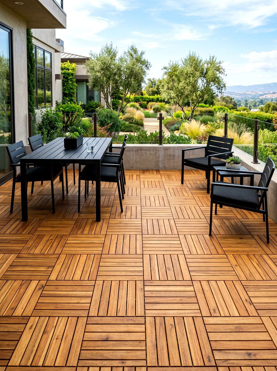 Interlocking deck tiles - 25 Patio Spring Decor Ideas