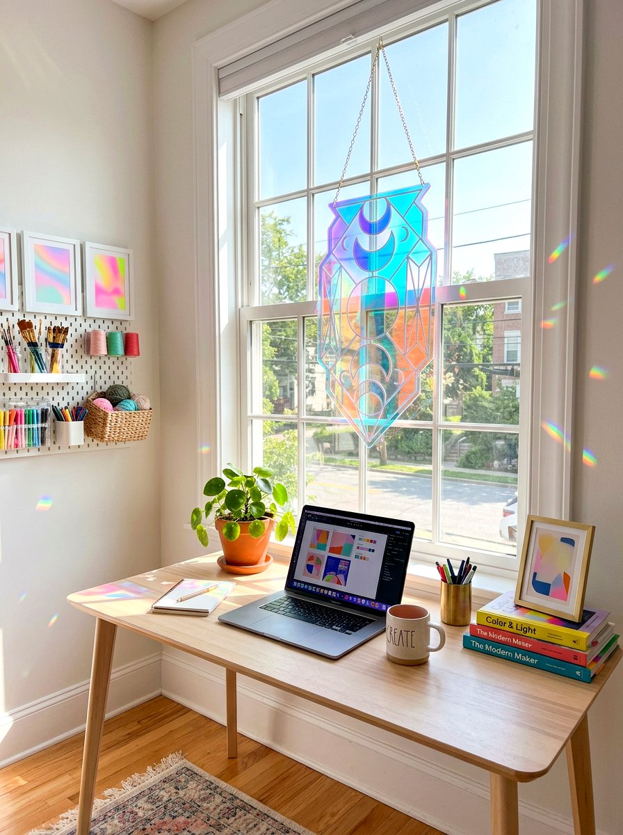 Iridescent Acrylic Sun Catcher - 25 Spring Sun Catcher Ideas