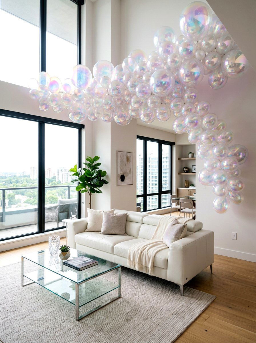 Iridescent Balloon Garland - 25 Spring Balloon Garland Ideas