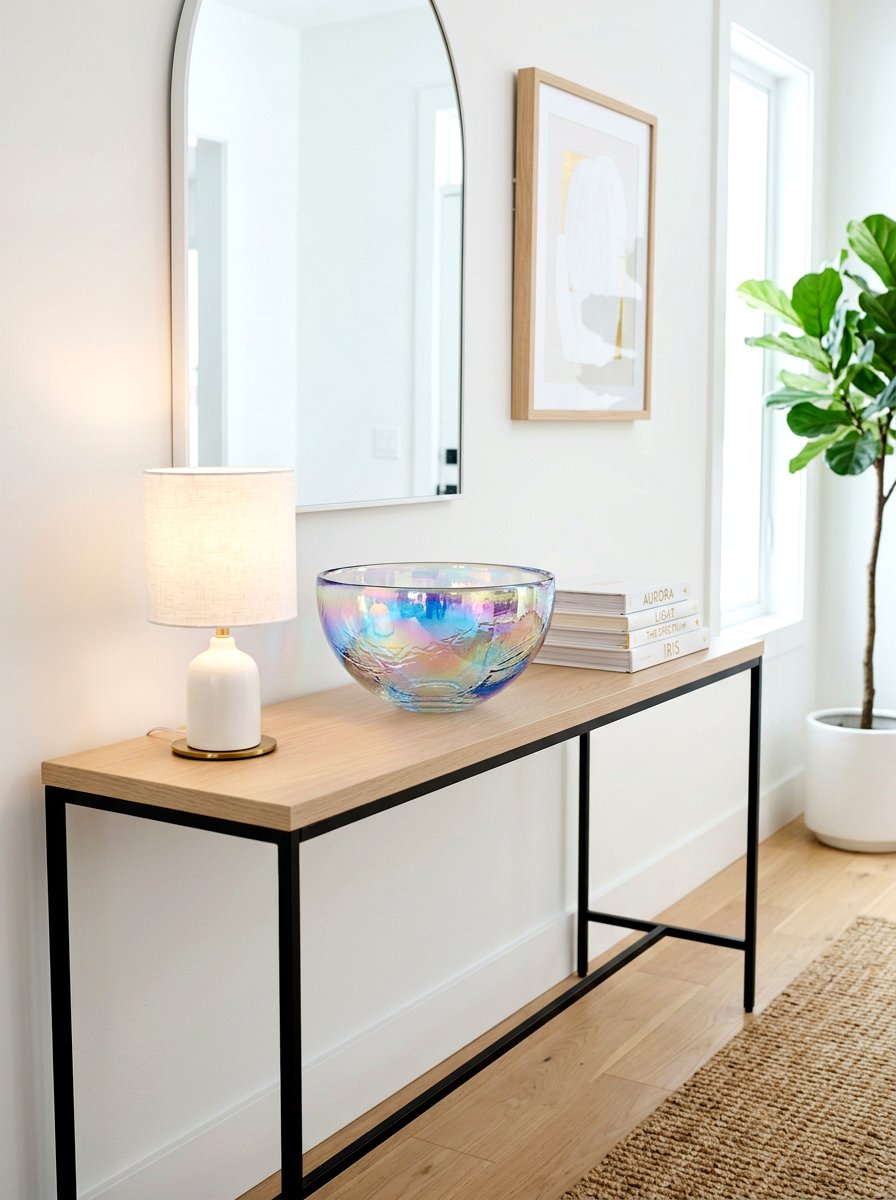 Iridescent Glass Bowl - 25 Spring Glass Decor Ideas