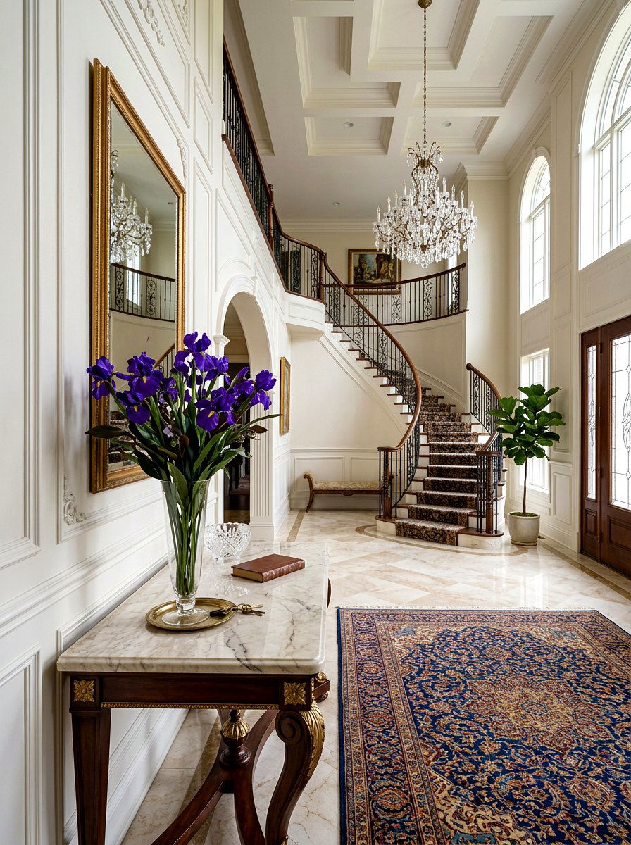 Iris Foyer Arrangement - 25 Spring Silk Flower Arrangement Ideas