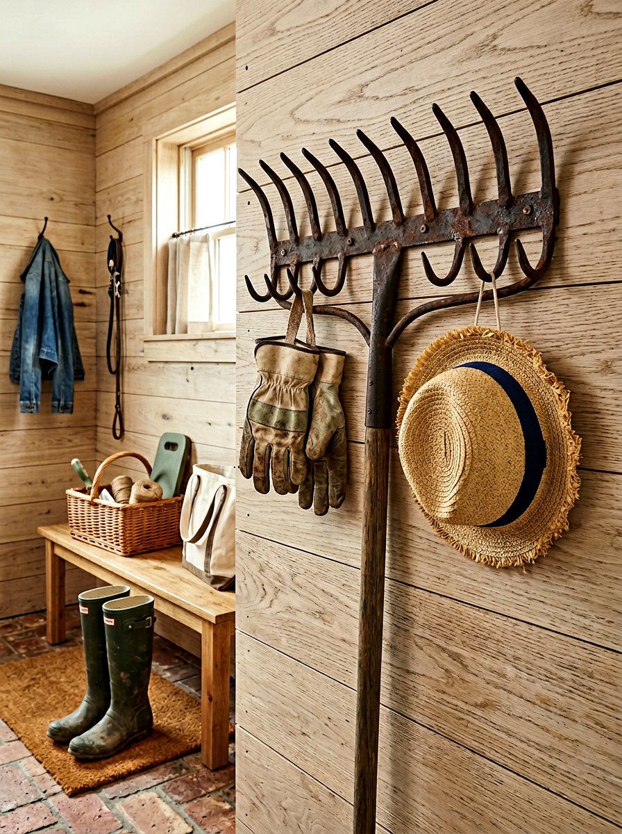 Iron Garden Rake - 25 Spring Repurposed Decor Ideas