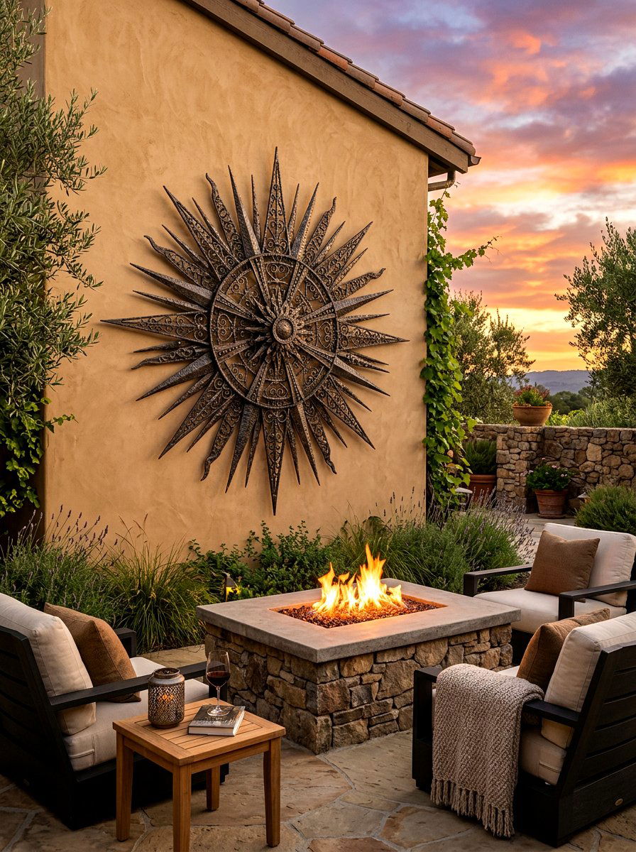Iron Wall Sculpture - 25 Spring Patio Wall Decor Ideas