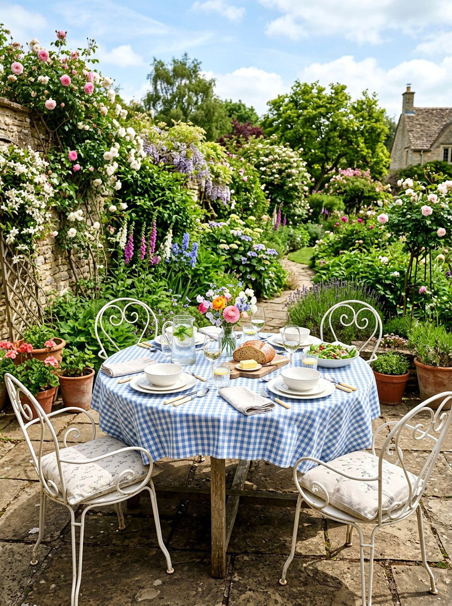 Ironstone patio table setting - 25 Spring Ironstone Decor Ideas