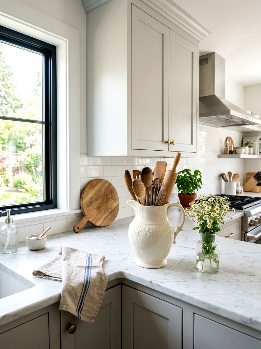 Ironstone pitcher kitchen counter storage - 25 Spring Ironstone Decor Ideas