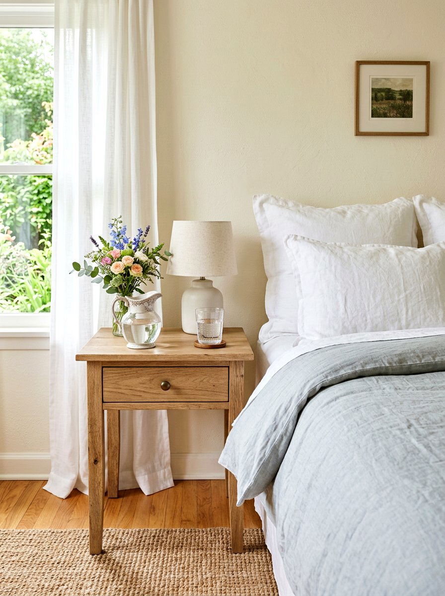 Ironstone pitcher nightstand styling - 25 Spring Ironstone Decor Ideas