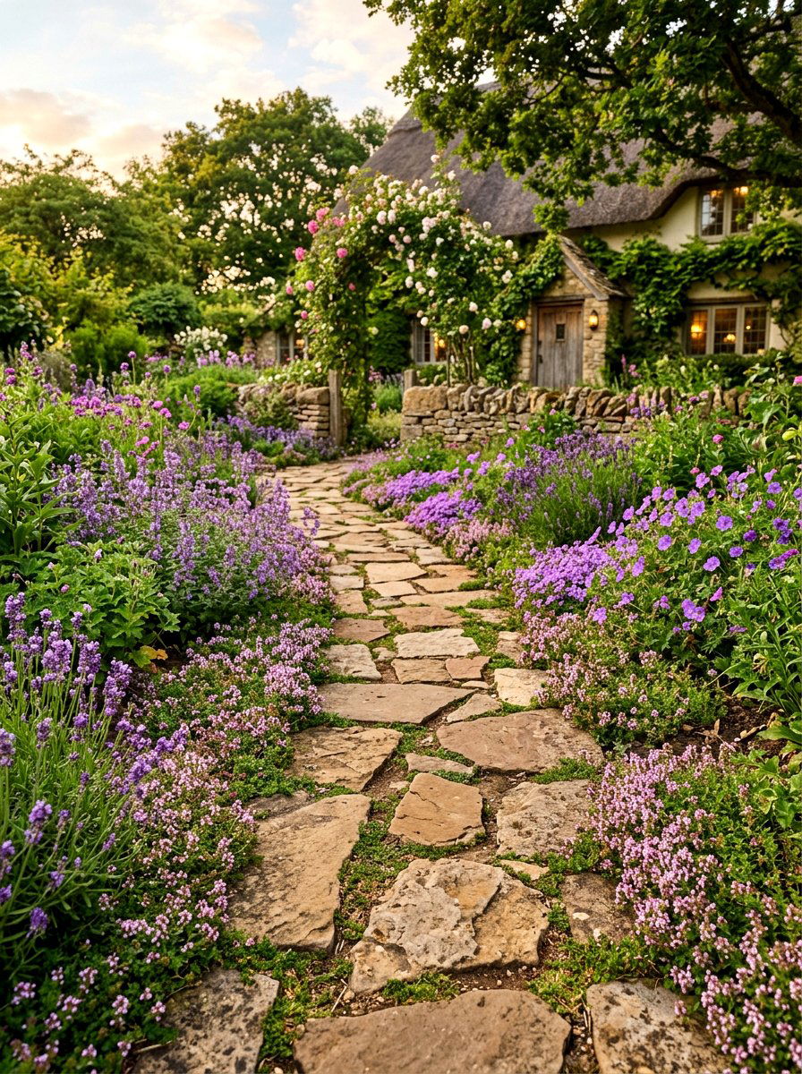 Irregular Flagstone Walkway - 25 Spring Stepping Stone Ideas
