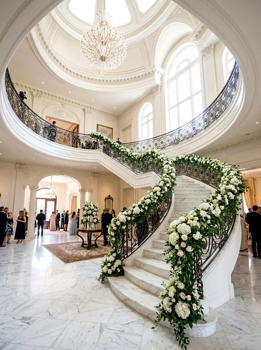 Italian Ruscus Banister - 25 Spring Wedding Garland Ideas