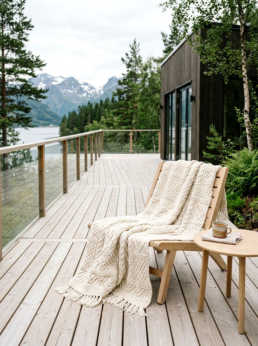 Ivory Handwoven Wool Throw - 25 Spring Outdoor Throw Ideas