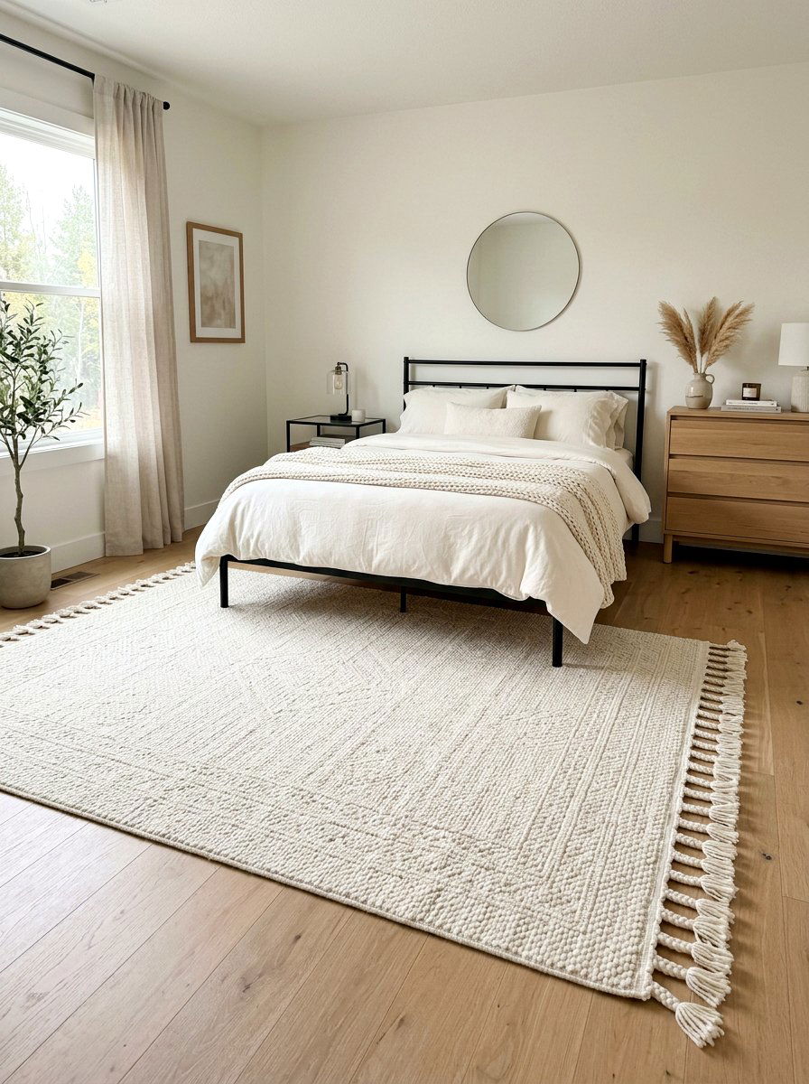 Ivory Tassel Rug - 25 Spring Bedroom Rug Ideas