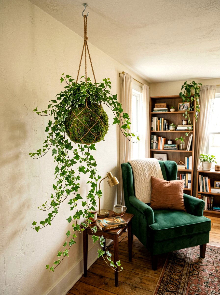 Ivy Moss Ball Hanger - 25 Spring Kokedama Ideas
