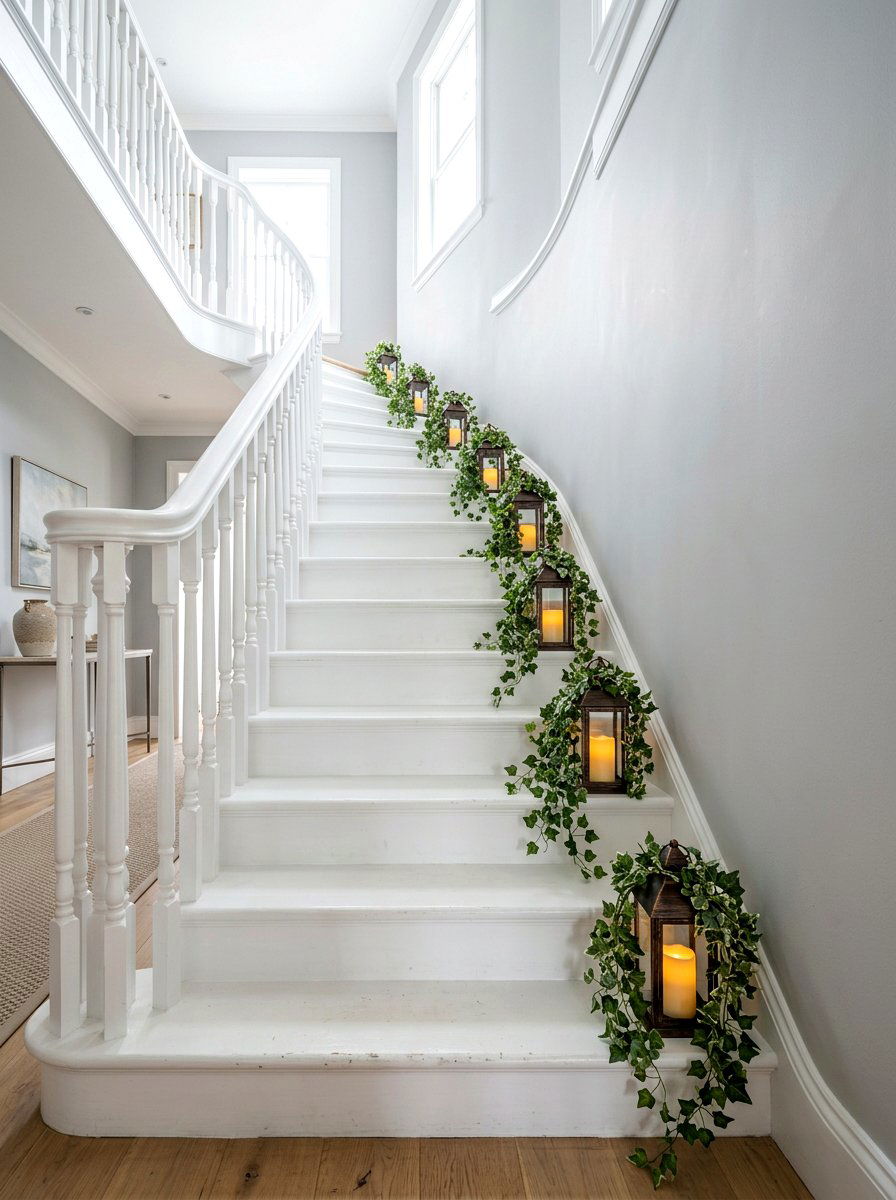 Ivy Stairway Lantern - 25 Spring Lantern Decor Ideas