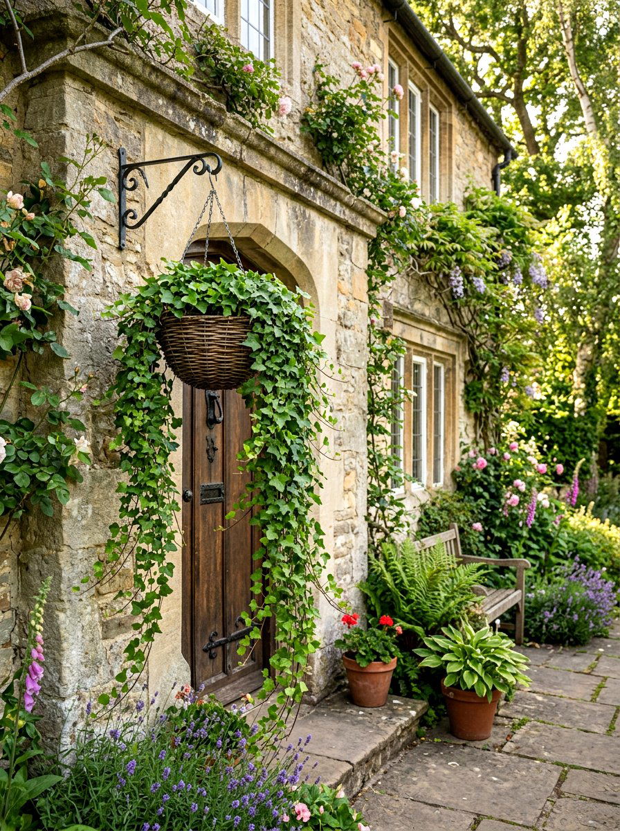 Ivy door basket - 25 Spring Hanging Basket Door Ideas