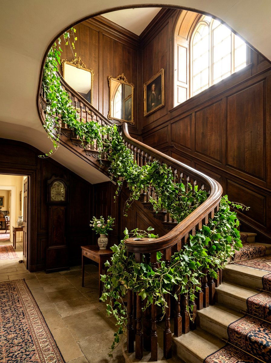 Ivy garland - 25 Spring Staircase Garland Ideas
