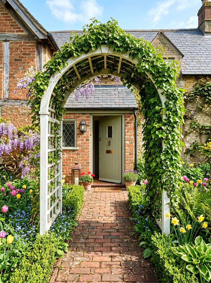 Ivy trellis entryway - 25 Spring Greenery Decor Ideas