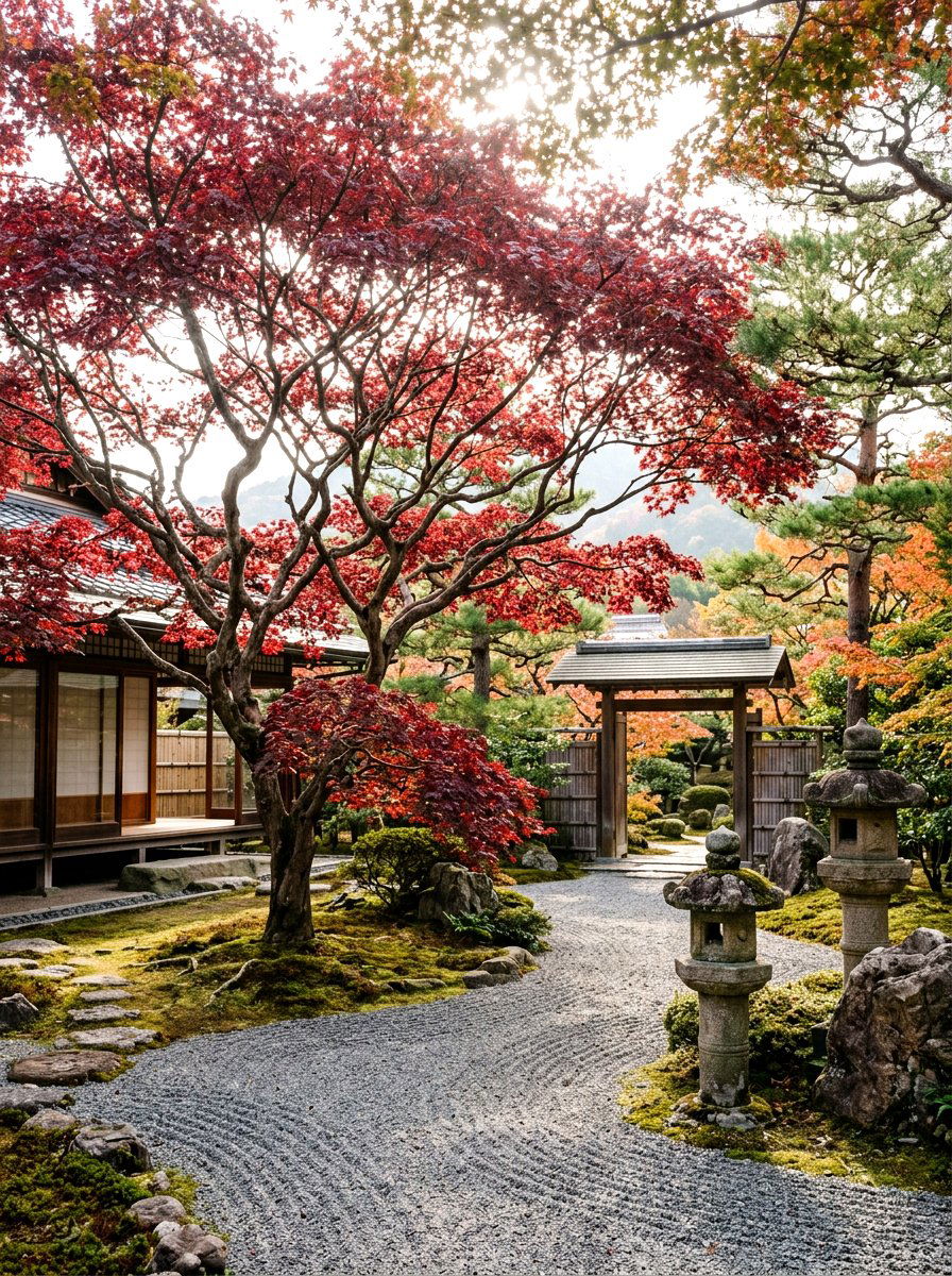 Japanese Maple Garden - 25 Spring Tall Plant Ideas