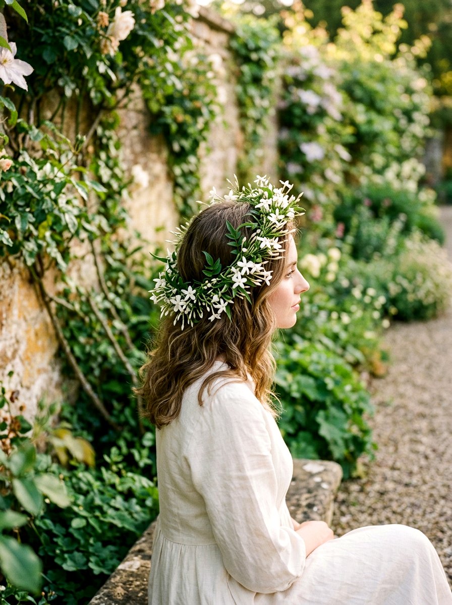 Jasmine Vine Hair Wreath - 25 Spring Hair Wreath Ideas