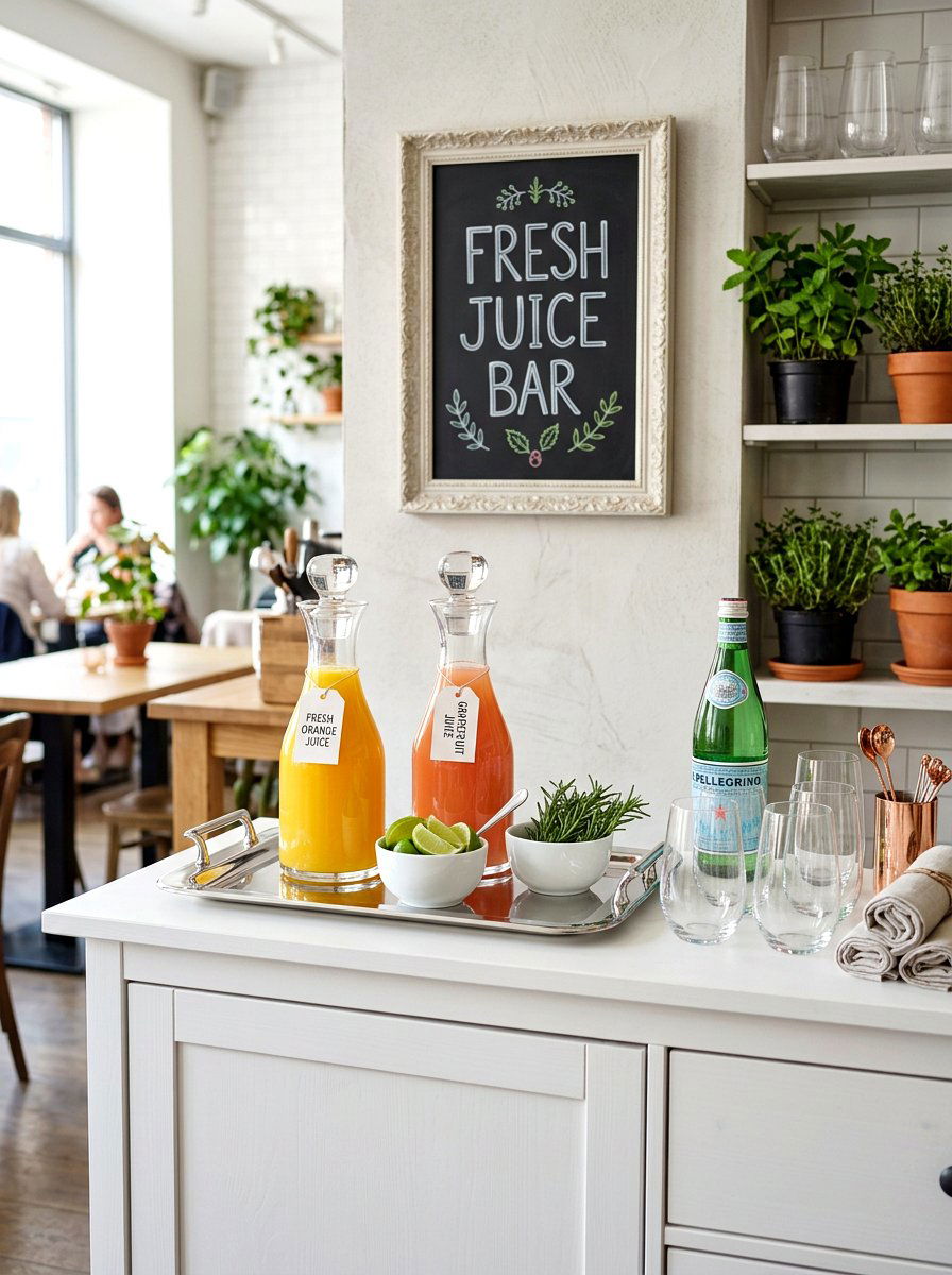 Juice Bar Display - 25 Spring Sunday Brunch Ideas