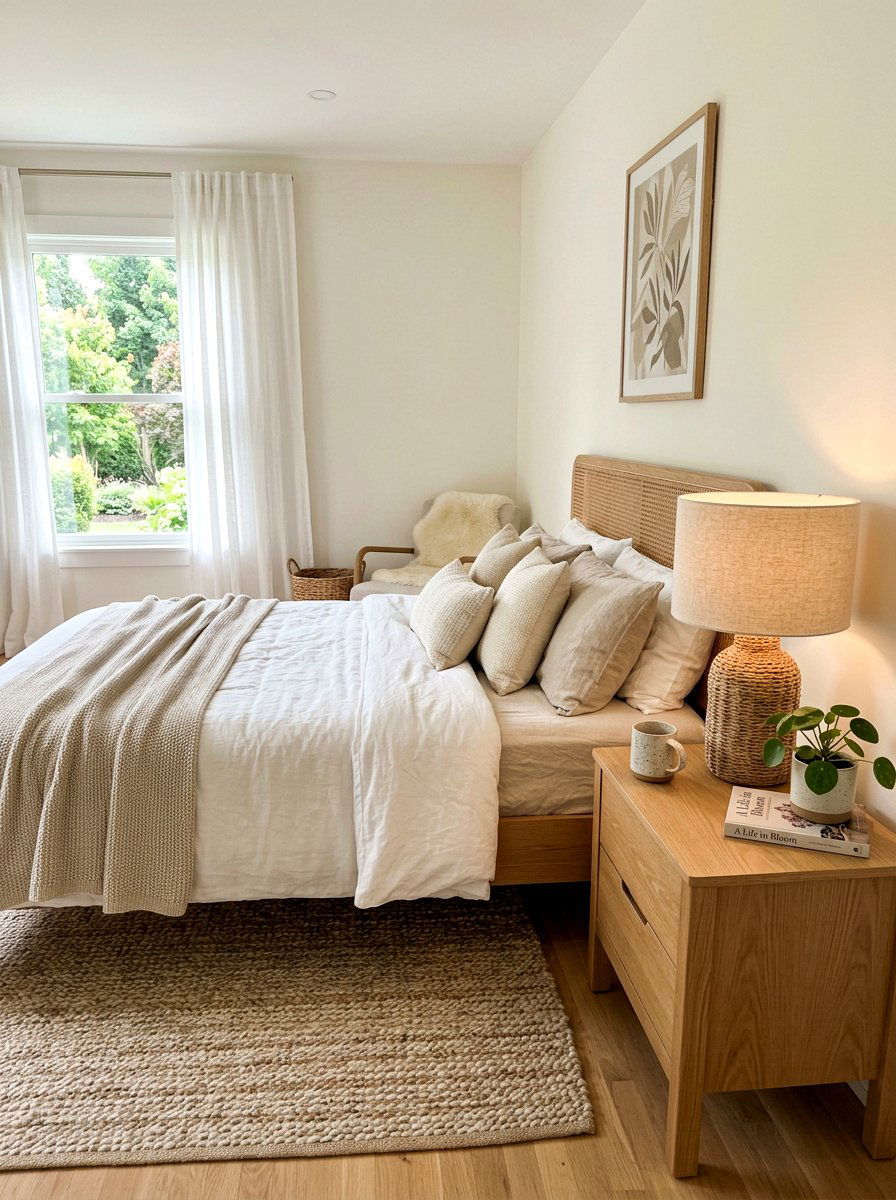 Jute Bedside Lamp - 25 Spring Jute Decor Ideas