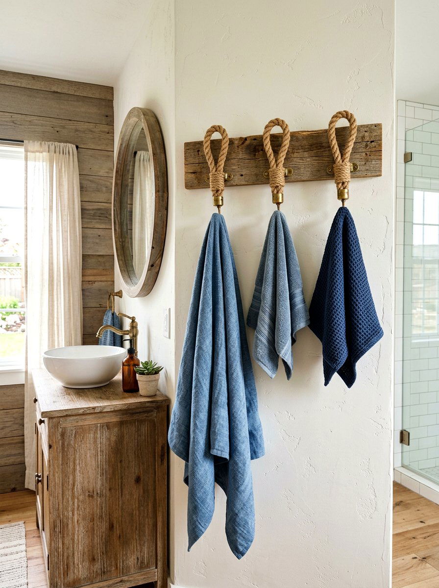 Jute Rope Hooks - 25 Spring Towel Display Ideas