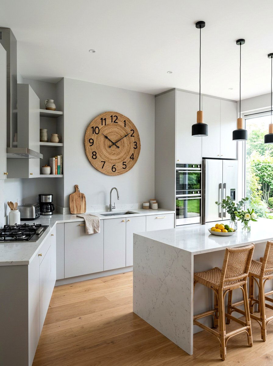 Jute Wall Clock - 25 Spring Jute Decor Ideas