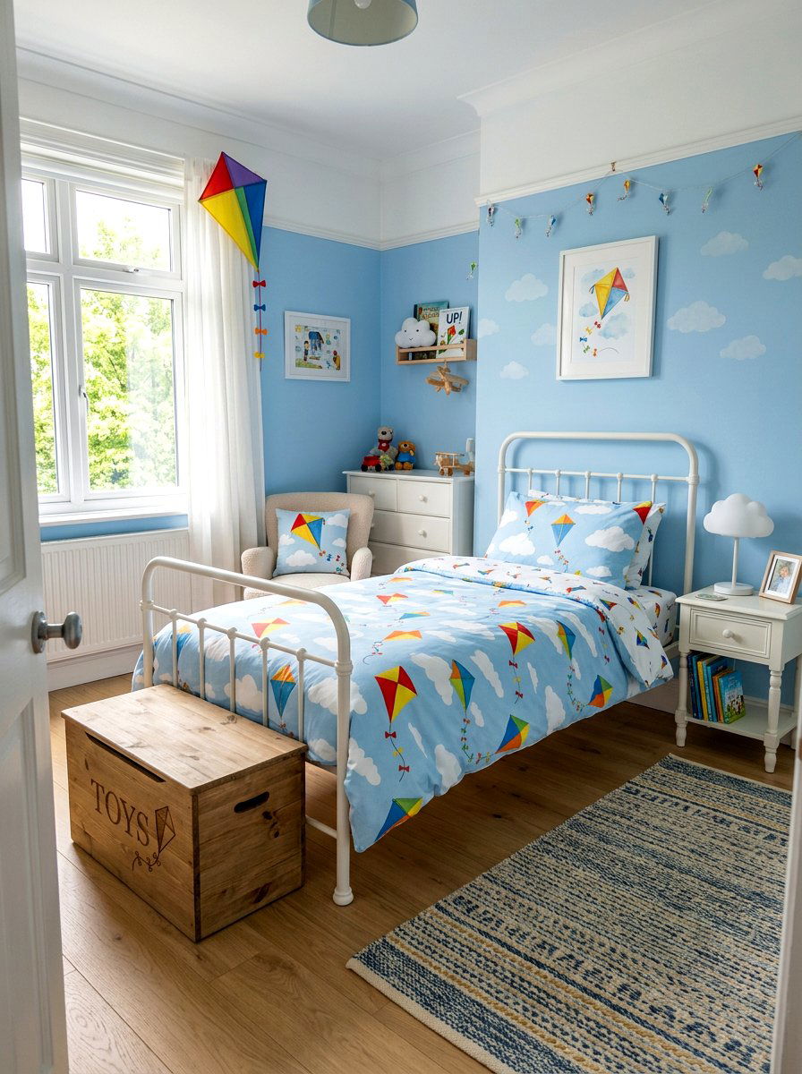 Kids Bedroom Kite Bedding - 25 Spring Kite Decor Ideas