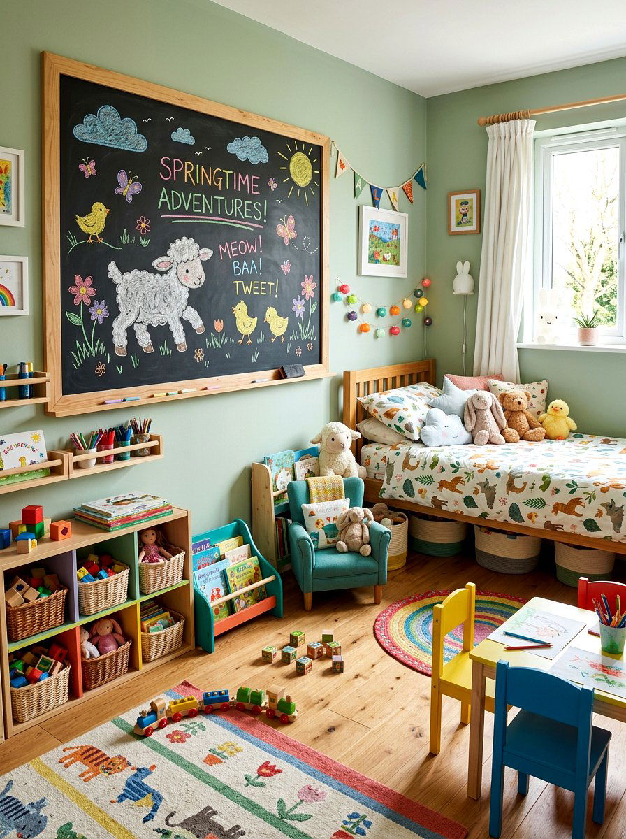 Kids Room Spring Animal Chalkboard - 25 Spring Chalkboard Lettering Ideas