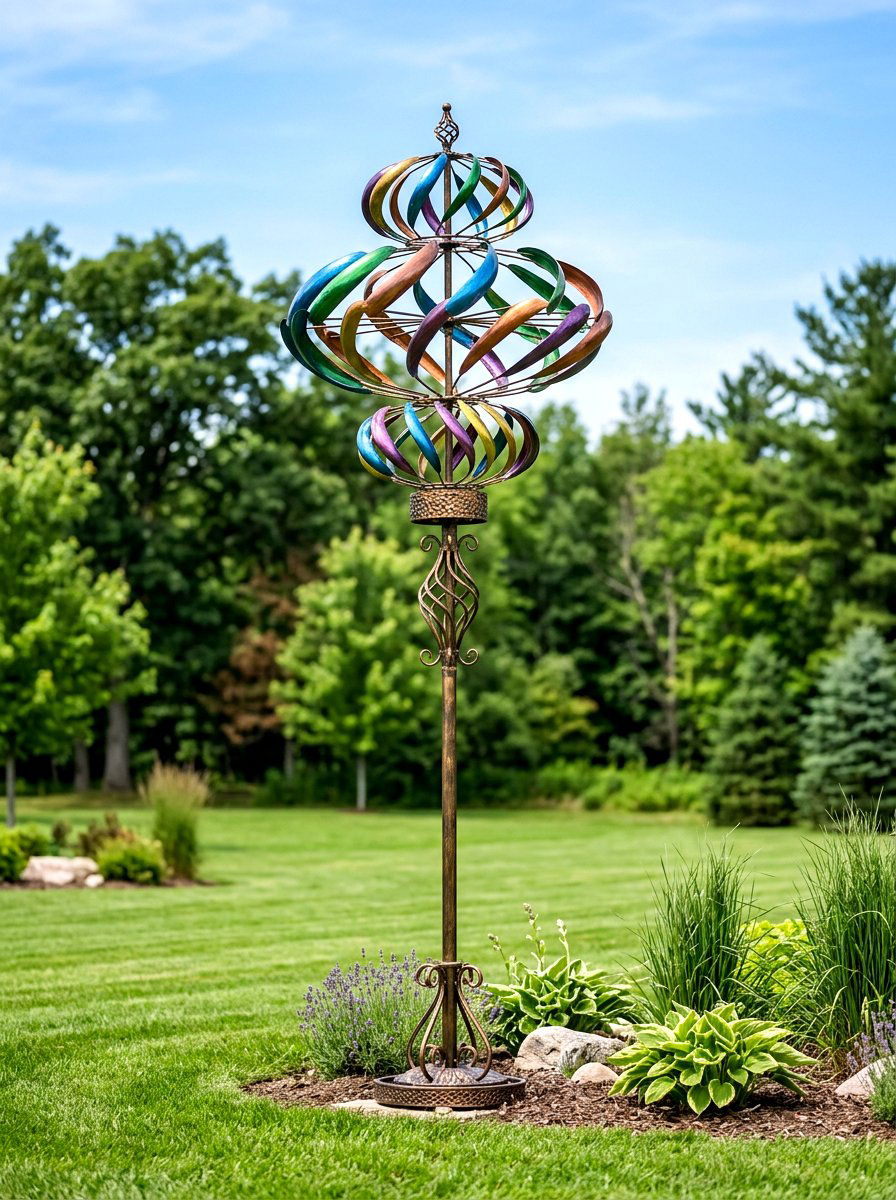 Kinetic Wind Spinners - 25 Spring Metal Garden Decor Ideas