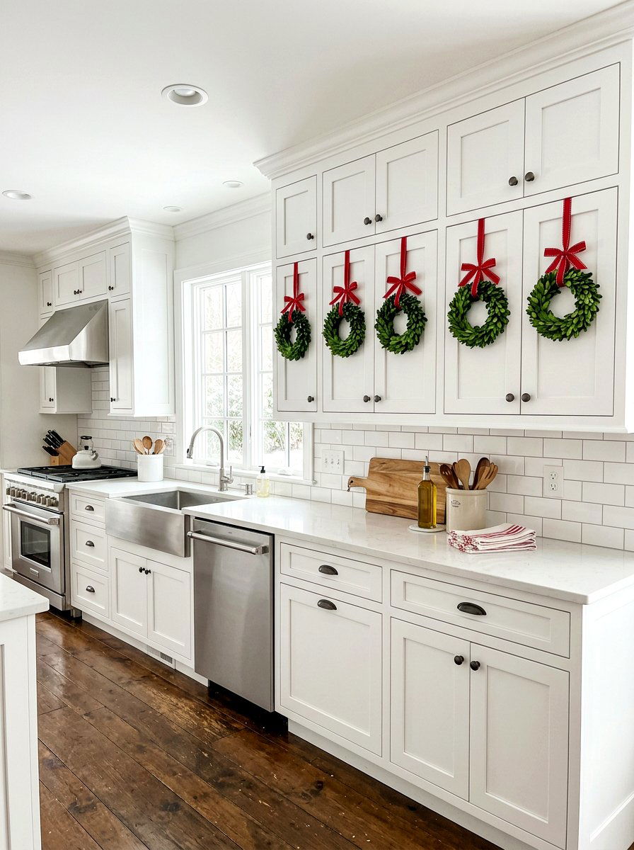 Kitchen Cabinet Boxwood Wreath - 25 Spring Boxwood Wreath Ideas