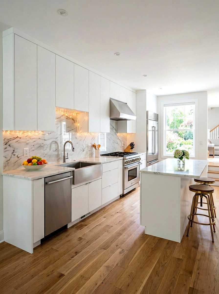 Kitchen Cabinet Underglow - 25 Spring Fairy Light Ideas