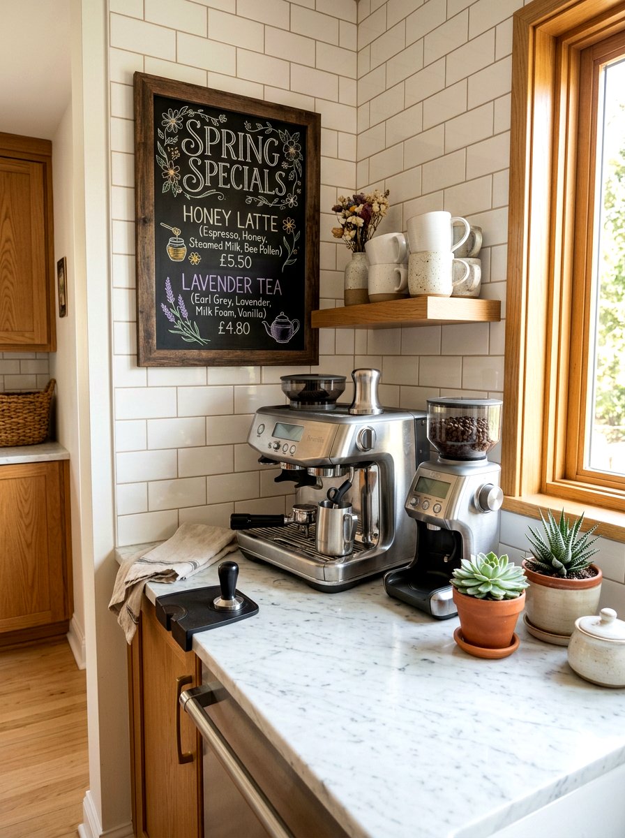 Kitchen Coffee Corner Station - 25 Spring Chalkboard Sign Ideas