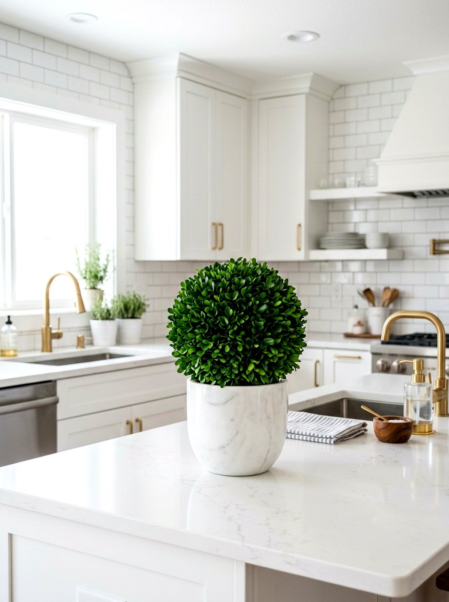 Kitchen Counter Boxwood Topiary - 25 Spring Boxwood Topiary Ideas