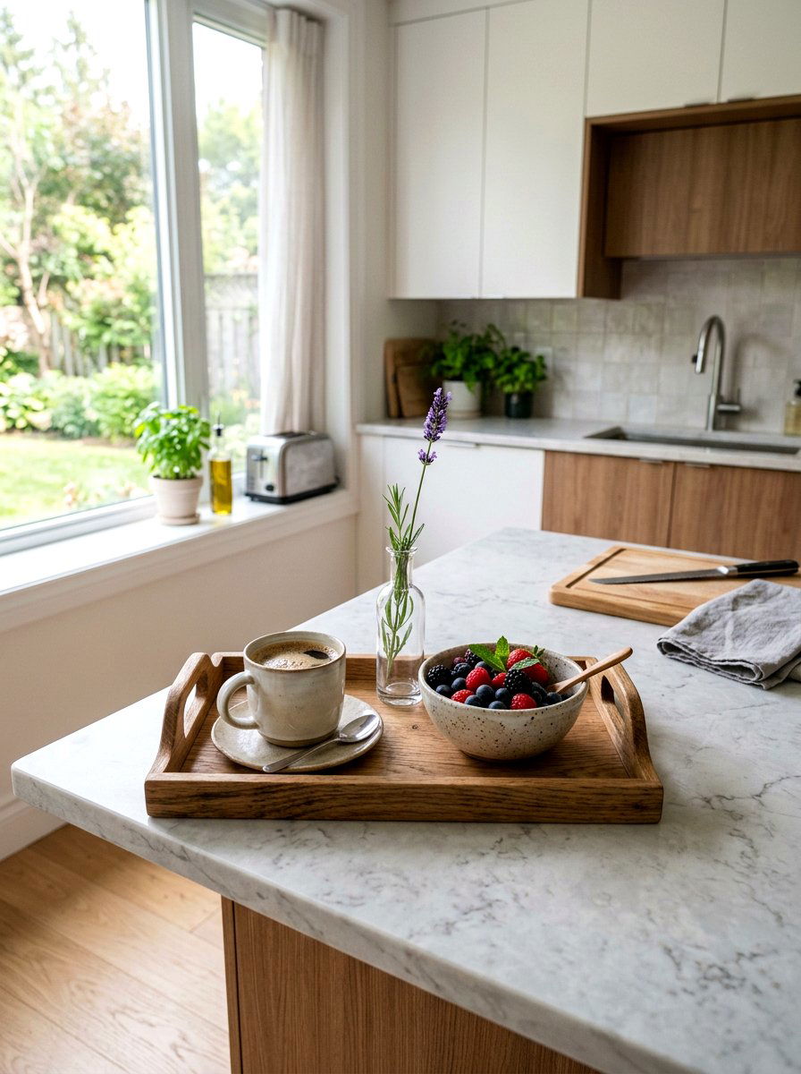 Kitchen Counter Breakfast Setup - 25 Spring Serving Tray Ideas