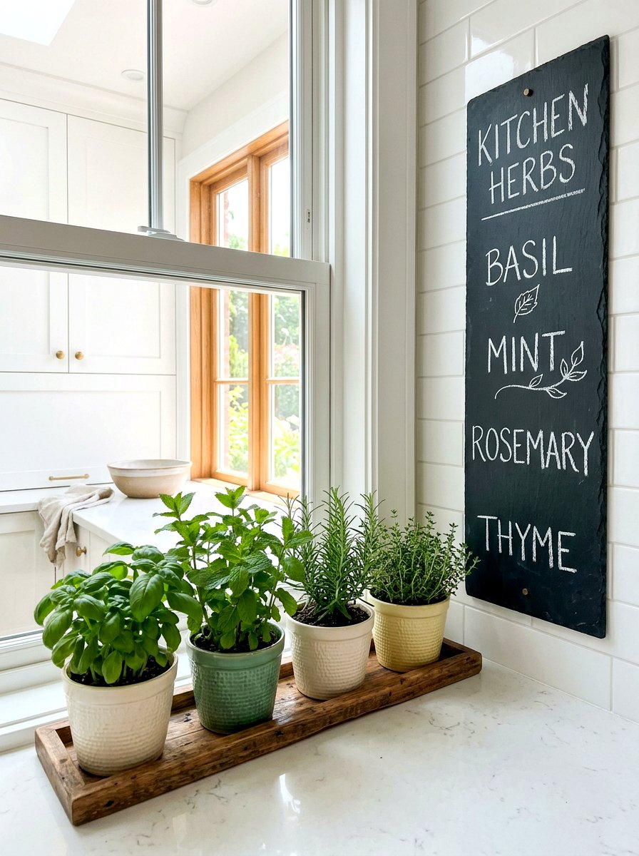 Kitchen Counter Herb Garden - 25 Spring Chalkboard Sign Ideas