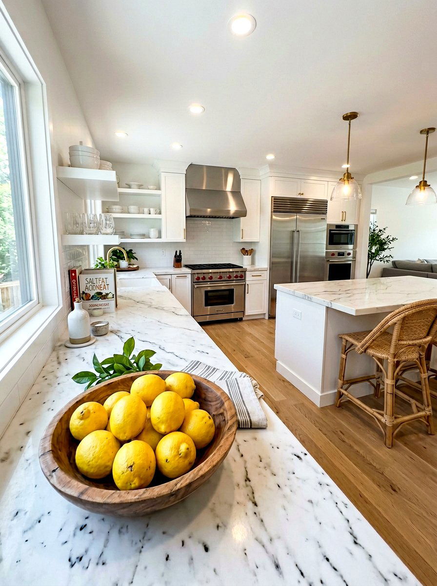Kitchen Counter Lemon Bowl - 25 Spring Home Staging Ideas
