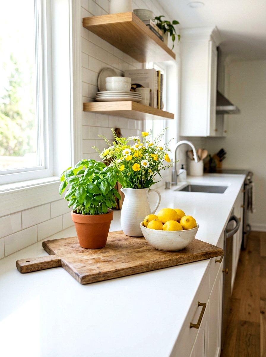 Kitchen Counter Spring Decor - 25 Spring Vignette Ideas