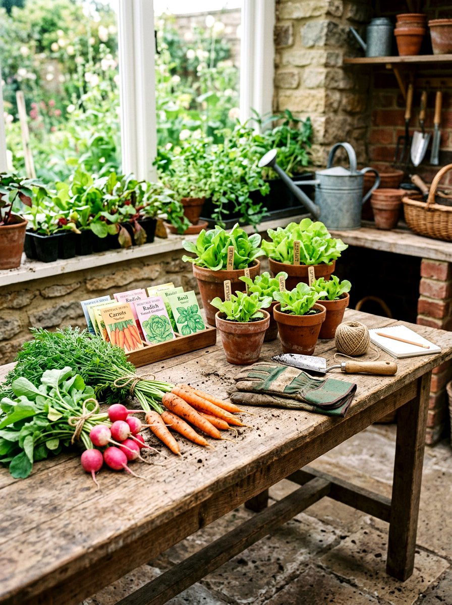 Kitchen Garden Nature Table - 25 Spring Nature Table Ideas for Kids