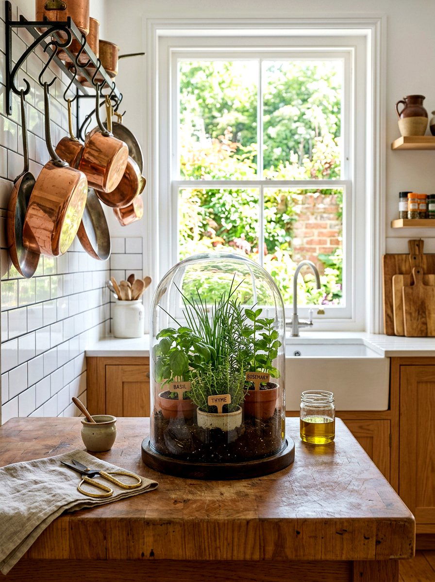 Kitchen Herb Garden - 25 Spring Glass Cloche Ideas