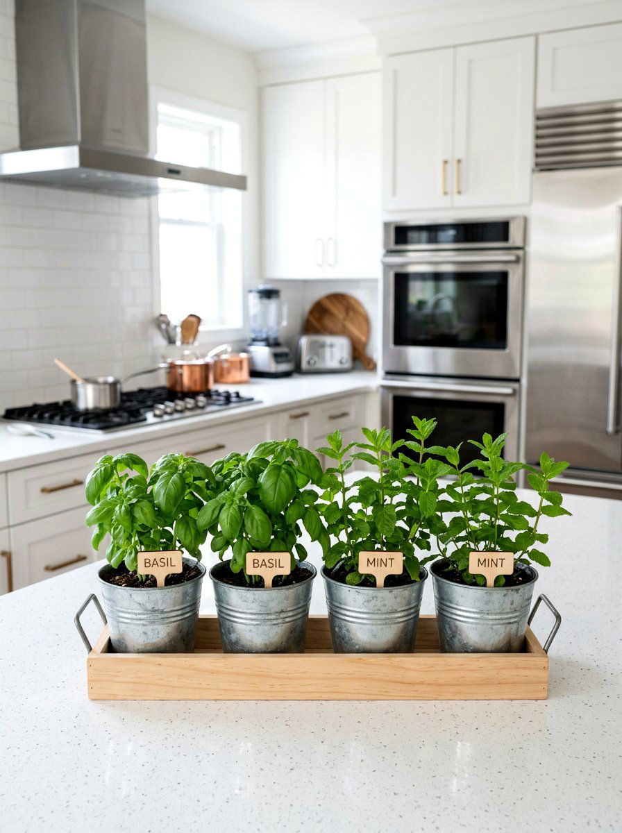 Kitchen Herb Garden Container - 25 Spring Galvanized Bucket Decor Ideas