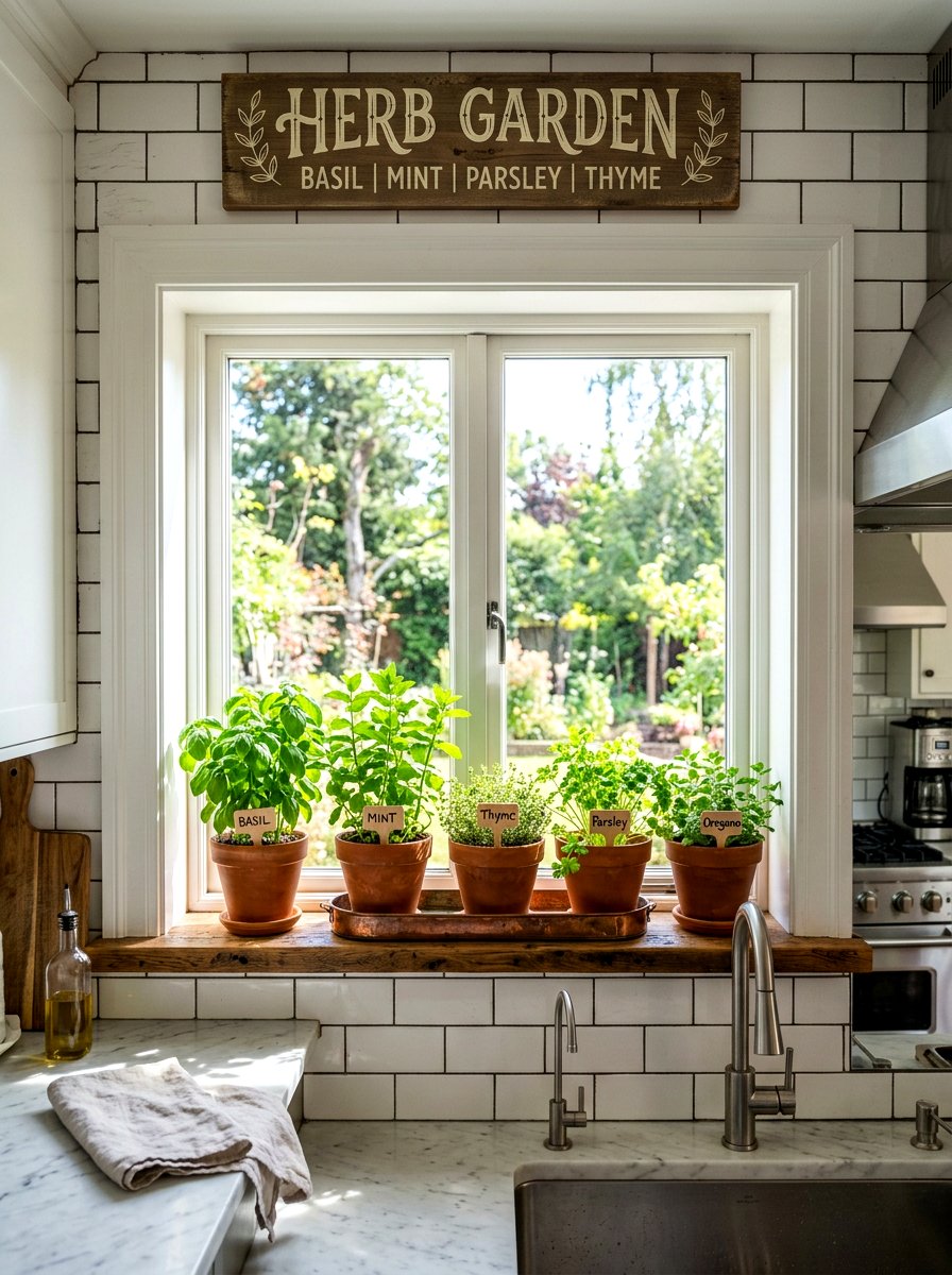 Kitchen Herb Garden Sign - 25 Spring DIY Sign Ideas