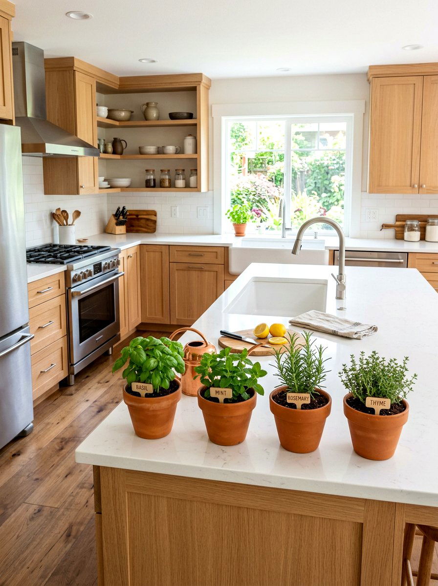 Kitchen Herb Garden - 25 Spring Airbnb Decor Ideas
