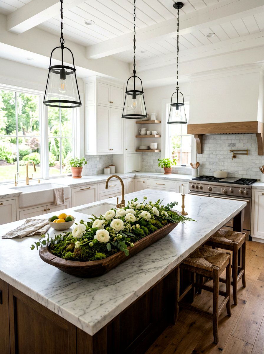 Kitchen Island Centerpiece - 25 Spring Rustic Decor Ideas