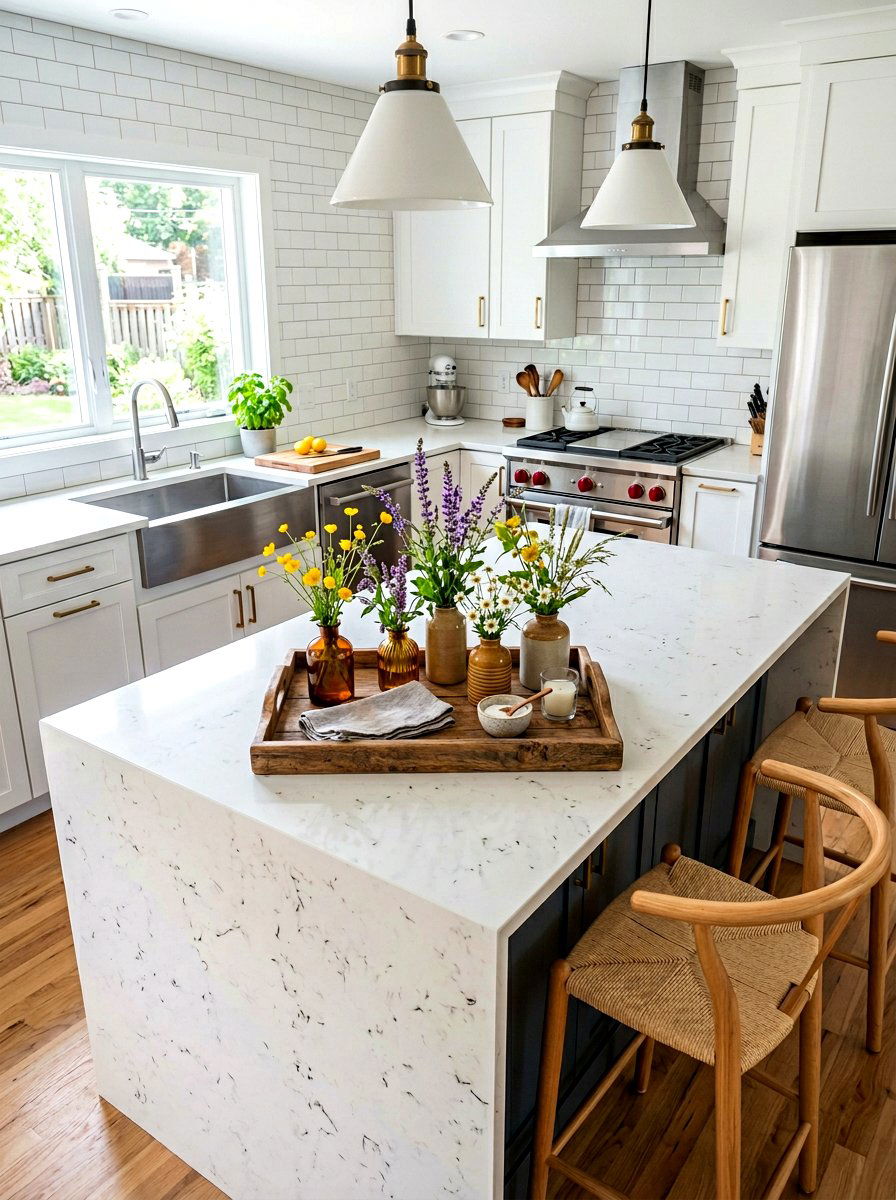 Kitchen Island Floral Tray - 25 Spring Wildflower Arrangement Ideas
